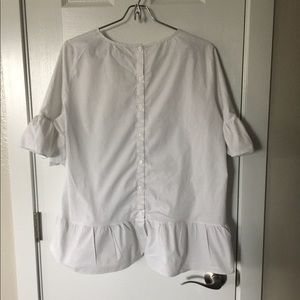 Button Back White Blouse